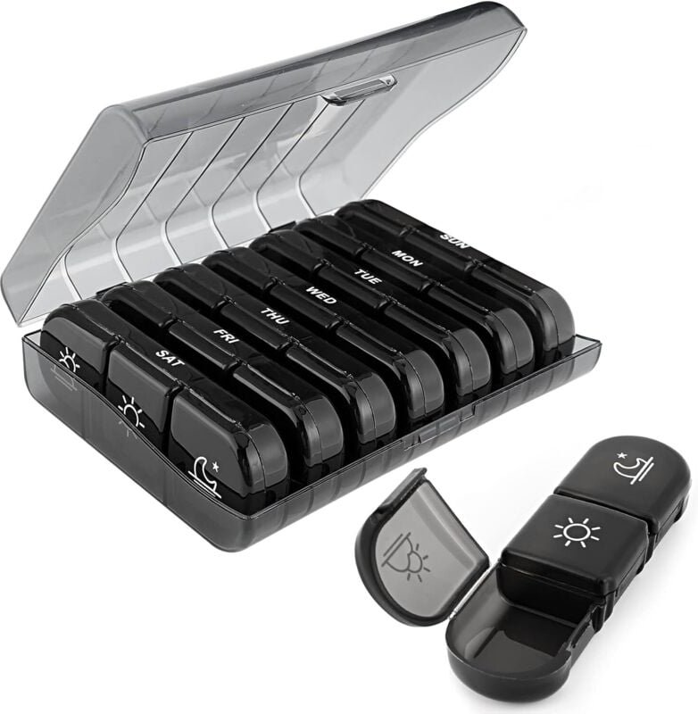 Sollbry - Wöchentliche Pillendose Morgens Mittag Abends, Wöchentliche Medikamentenbox 7 Tage 21 Fächer, Medikamenten-Org...