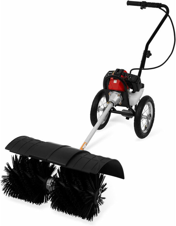Kehrmaschine Motorbesen Kehrbesen Benzin 3PS, 2-Takt Motor, 52ccm, mit Rädern, Inkl. 2x 30cm Kehrwalze, Kehrbreite 60cm,...
