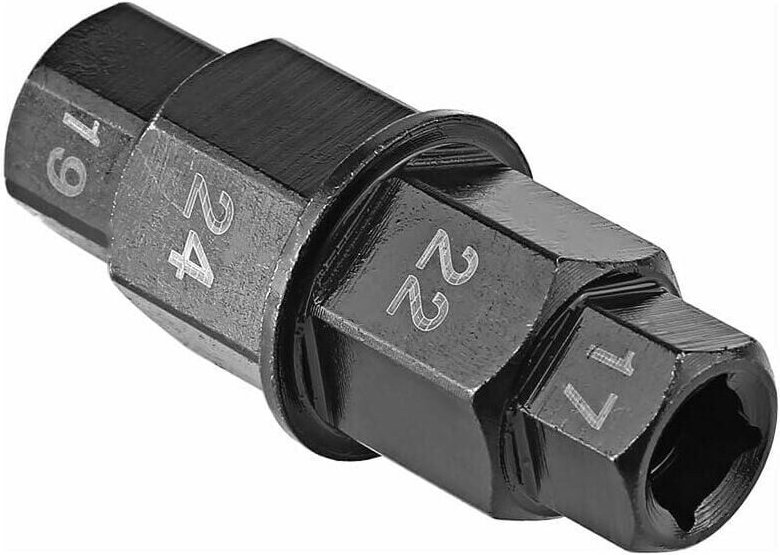 Alovez - Schwarzes Sechskant-Motorrad-Spindelwerkzeug für Vorder- und Hinterrad 17 mm, 19 mm, 22 mm, 24 mm