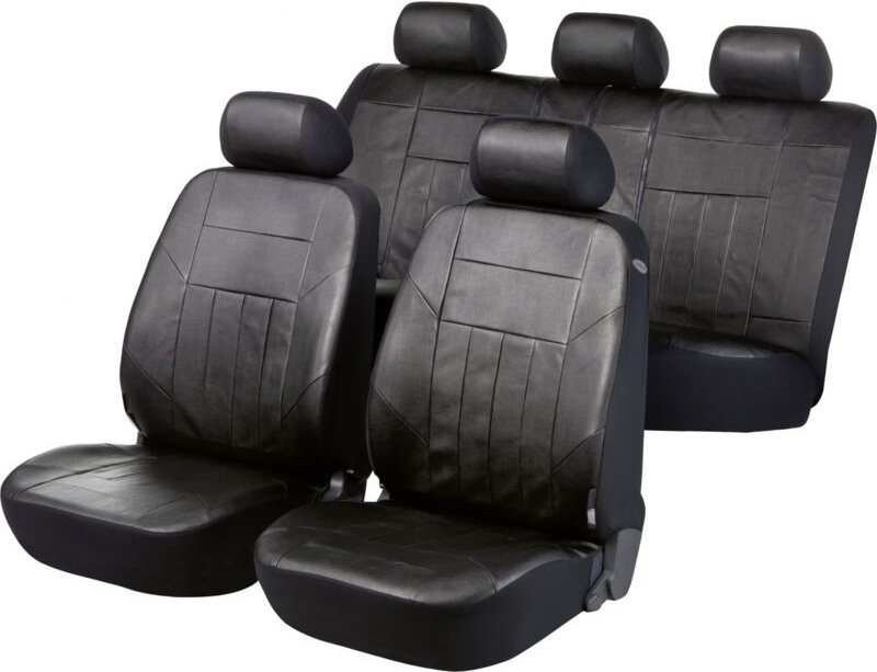 Walser - Autositzbezug Soft Nappa schwarz aus Kunstleder 17-teilig Sitzbezug