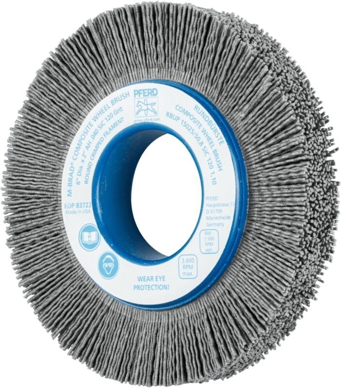 PFERD TOOLS COMPOSITE Rundbürste RBUP Ø 150x25x50,8 mm Bohrung SiC-Filament-Ø 1,10mm Korn 120 stationär