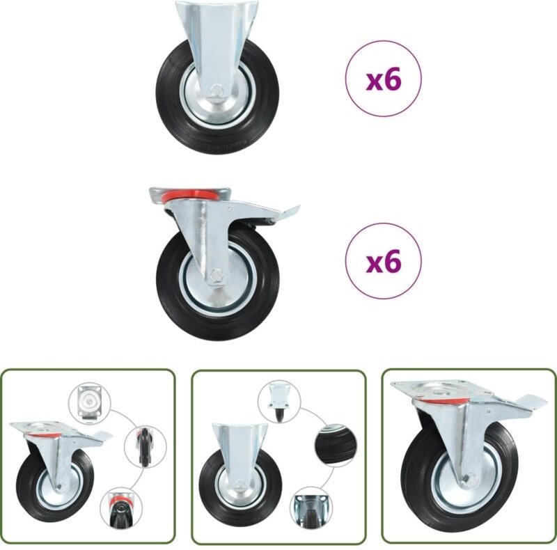 The Living Store - vidaXL 12 Stk. Rollen 200 mm