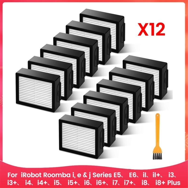 12 Stück Hepa-Filter für Staubsaugerteile der ei- und J-Serie