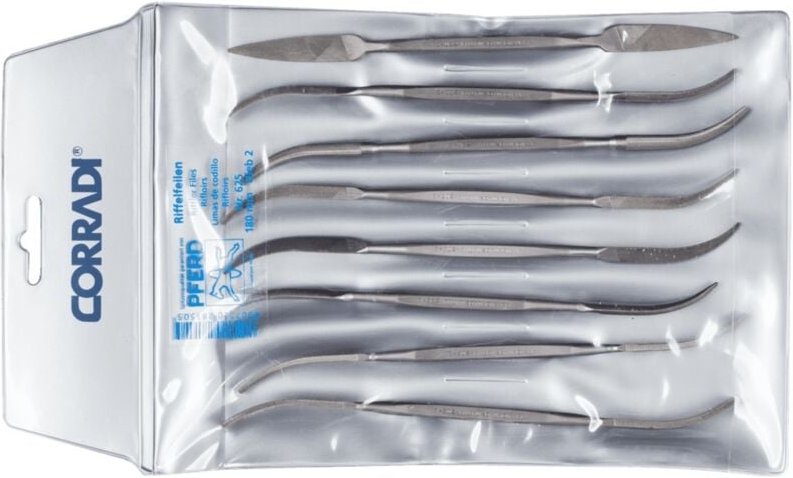 PFERD TOOLS Präzisions-Riffelfeilen-Set Typ 625 180mm Schweizer Hieb 2, mittel-fein