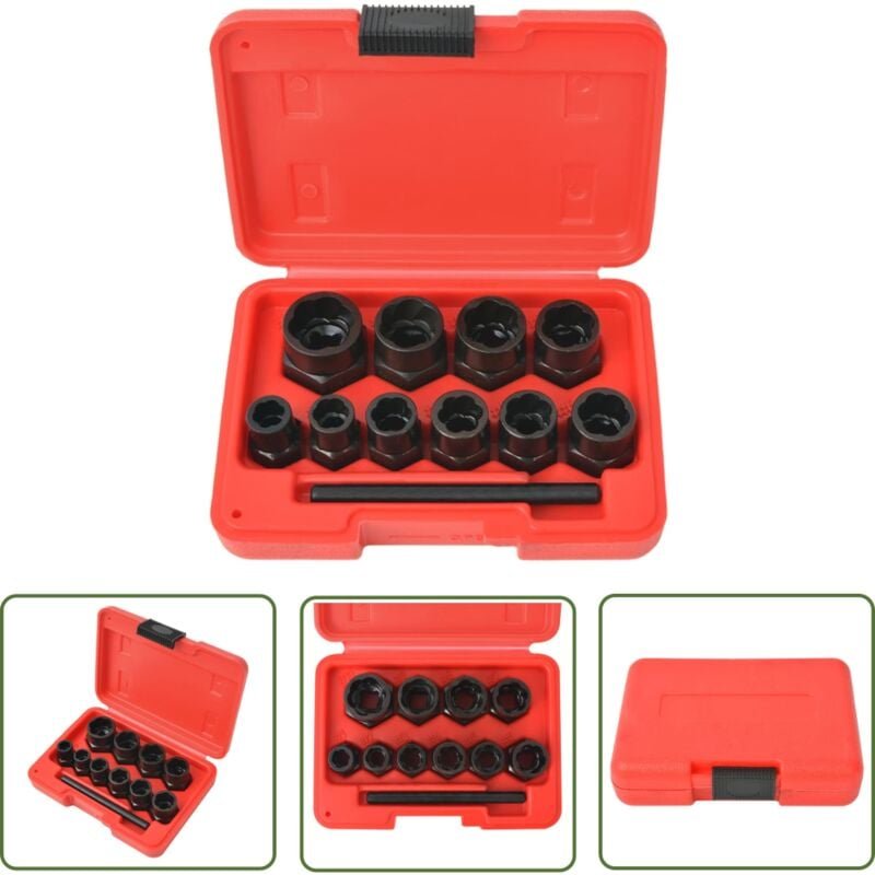 The Living Store 11tlg. Schraubenausdreher-Set für beschädigte Schrauben/Muttern - Schraubenausdreher - Satz - Beschädig...