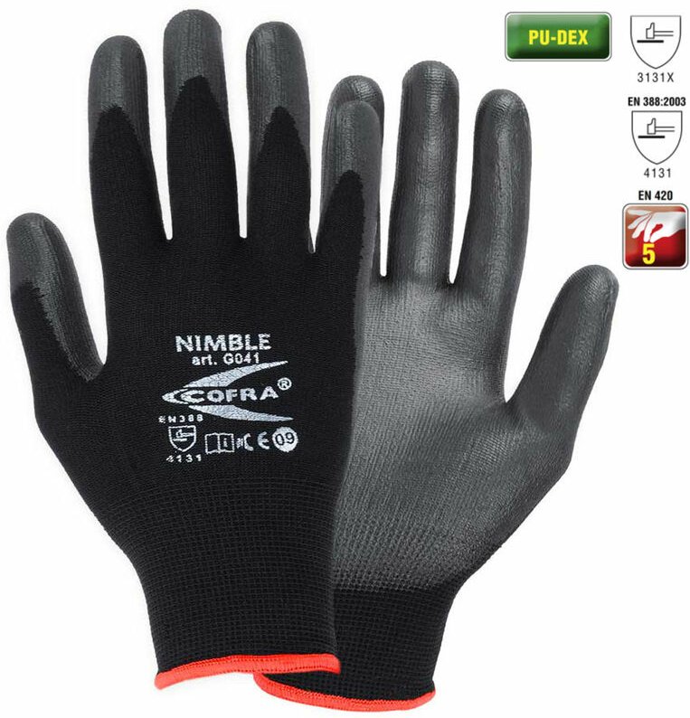 Arbeitshandschuhe aus pu-dex Polyurethan schwarz 7 (s)