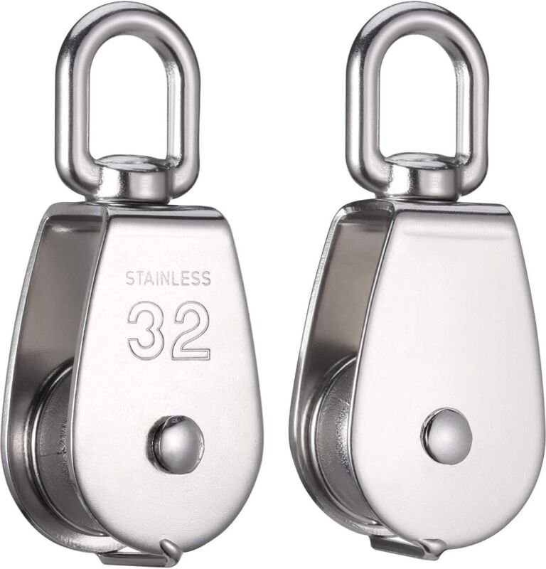 Thumbnail - 2er-Pack 32 mm M32 304 Edelstahl-Riemenscheiben – einzelne Riemenscheibe mit maximaler Belastung von 250 kg – für den In...