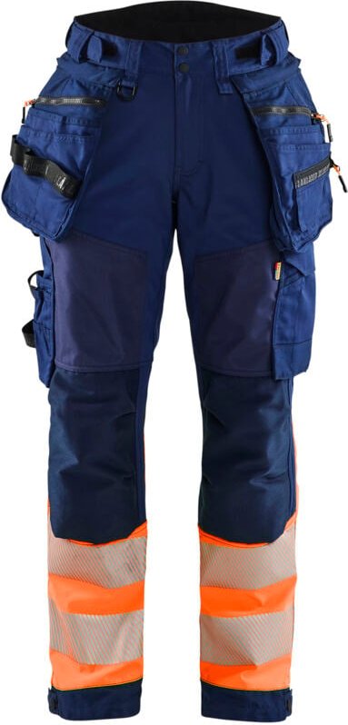 Hochsichtbarer Softshell-Hosen Damen Klasse 1 7114 - Marine/Orange S - DE(36) - AT(C34) - Normen
