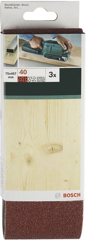 Accessories 2609256216 Schleifband Körnung (num) 40 (l x b) 533 mm x 75 mm 3 St. - Bosch