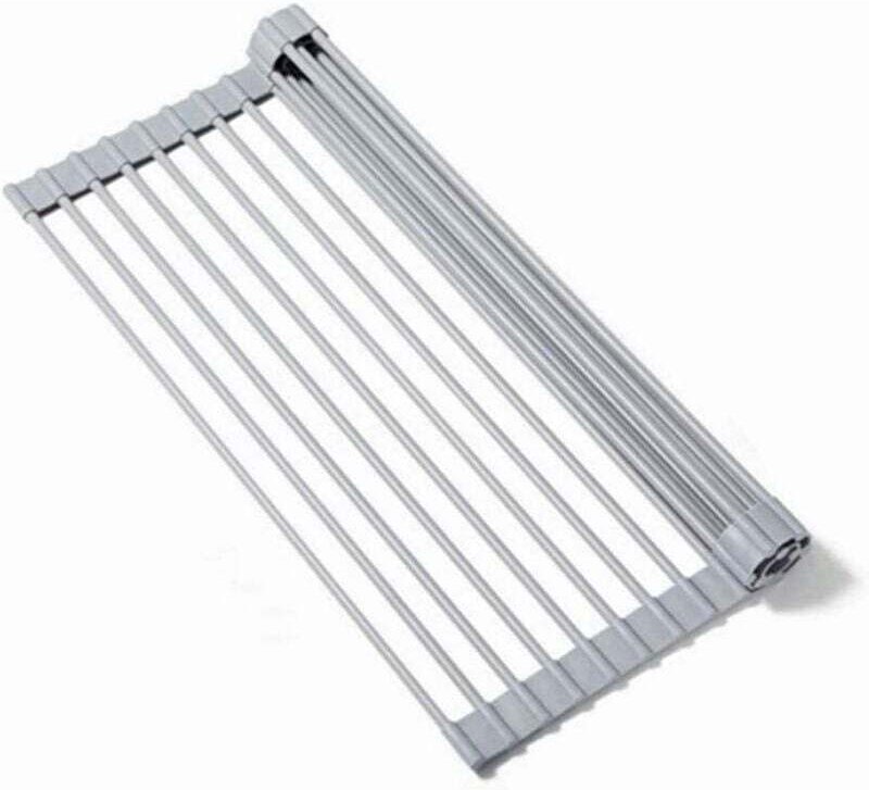 Faltbarer Tellerabtropfständer, Grill-Trockenständer, 18 Silikonschläuche, multifunktionaler Obst- und Gemüsetrockner, 4...