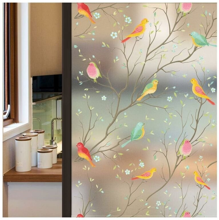 45 cm x 200 cm, klebstofffreier elektrostatischer Milchglasaufkleber, Sichtschutzfolie, lichtdurchlässig und undurchsich...