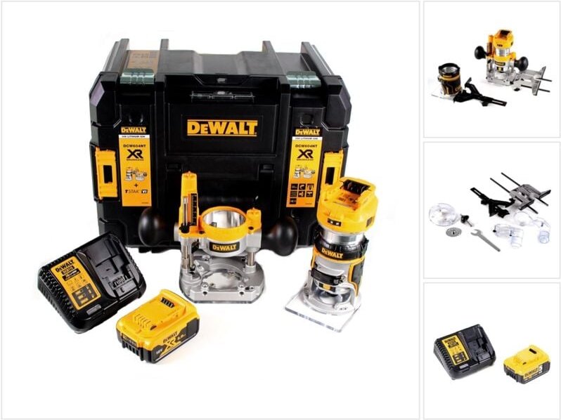 Dewalt - dcw 604 P1 Akku Kombifräse 18V 55mm + 1x Akku 5,0Ah + Ladegerät + tstak