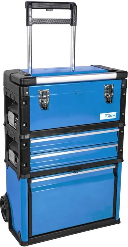 GWZT 2/1 Werkzeugtrolley 3‑teiliger Trolley abnehmbarer Koffer Rollen Stahl - Güde