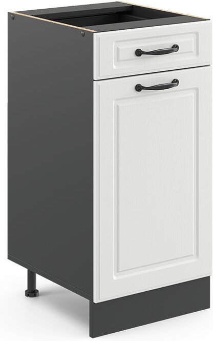 Küchenunterschrank R-Line, Weiß Landhaus, 40 cm ohne Arbeitsplatte Vicco