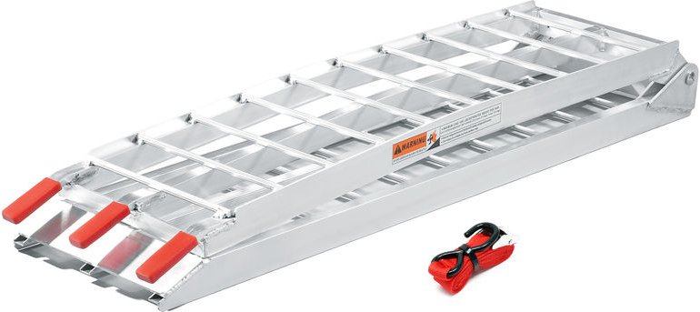Wiltec - Auffahrrampe 226 cm 340 kg für atv Quad Motorrad, Aluminium Auffahrschiene faltbar, Verladerampe rutschsicher