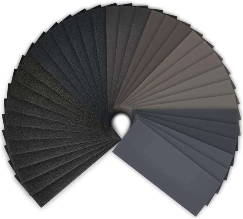 Thumbnail - Schleifpapier, Körnung 120 bis 3000, Wasser-/Trockenschleifpapier, 22,9 x 9,1 cm, zum Polieren von Metall, Holz, Autos, ...