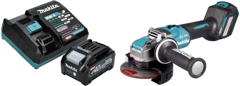 Makita GA 041 GM101 Akku Winkelschleifer 40 V max. 125 mm X-LOCK Brushless + 1x Akku 4,0 Ah + Ladegerät