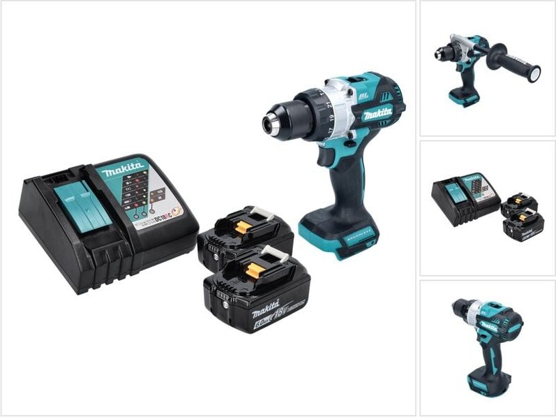 Dhp 486 rg Akku Schlagbohrschrauber 18 v 130 Nm Brushless + 2x Akku 6,0 Ah + Ladegerät - Makita