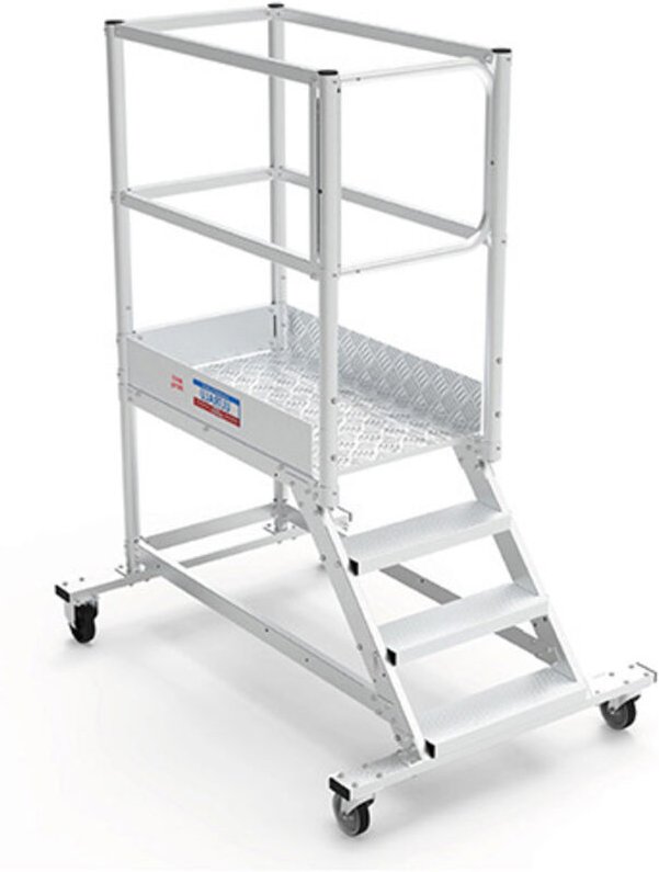 Mobile Plattform mit Geländer total und Sicherheitstür - Maximale Arbeitshöhe 3.20m - PTF106PT-P