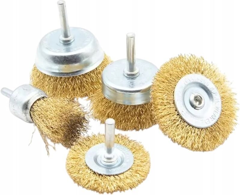 Drahtbürste für Bohrschrauber, 5er-Set für Stahl, Metall, Holz