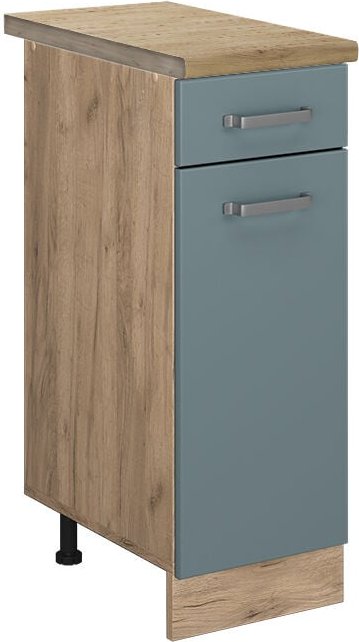 Küchenunterschrank R-Line, Blau-Grau, 30 cm , AP Eiche, Vicco