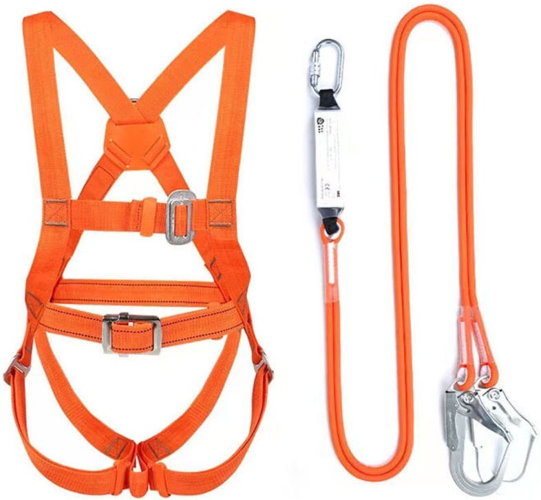 Ganzkörper-Sicherheitsgurt mit Doppelseil, 3 m großer Haken, Sicherheitsgurt, Fünfpunkt-Sicherheitsgurt