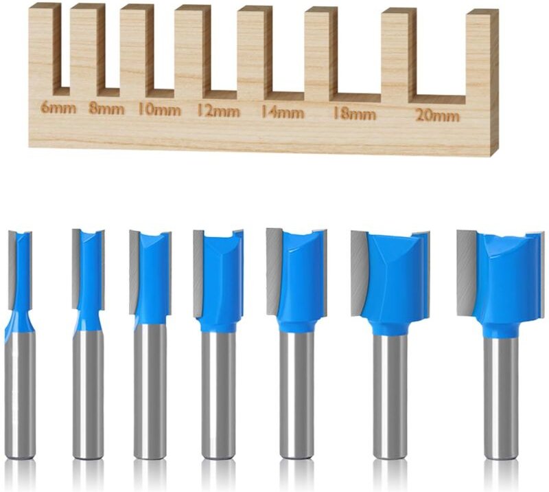 Stück Holzbearbeitungs-Fräser, 8 mm Schaft, gerade Fräser, Holzbearbeitungswerkzeuge, Doppelnut-Hartmetall-Fräser (6 mm/...