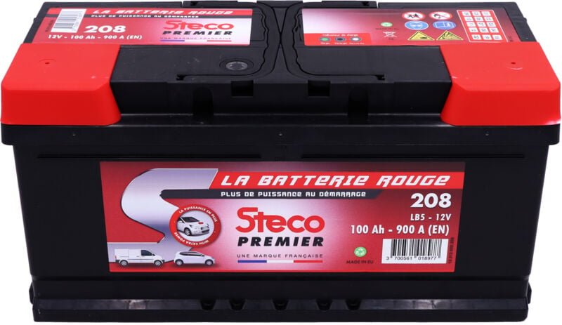 Batterie 12V 100Ah 900A 353x175x175 steco premier stecopower - 208