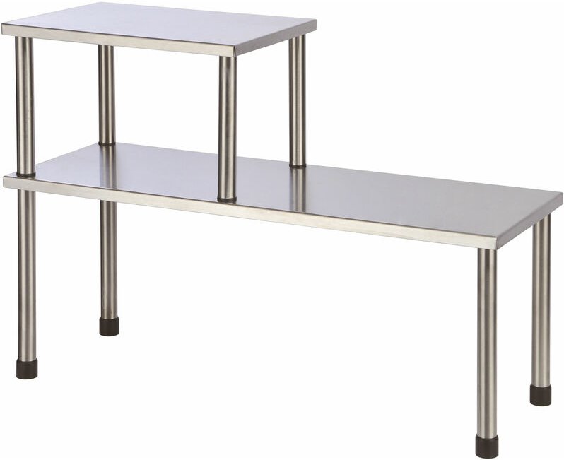 Edelstahl Küchenregal für die Arbeitsplatte - 45 x 31 cm - Küchen Organizer mit 2 Etagen - Gewürzregal Standregal Küchen...