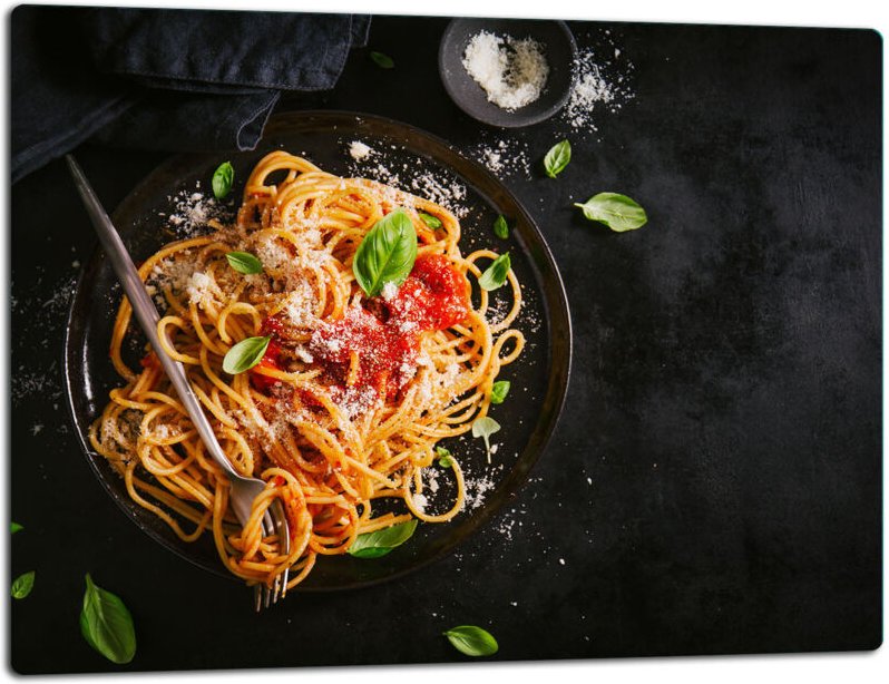 Glasschild Schneidebrett 52x40 Lebenmittel