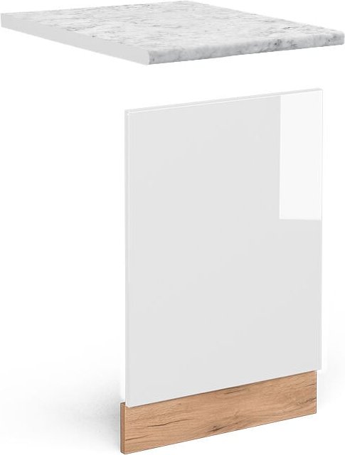 Vicco - Frontblende R-Line, Weiß Hochglanz, 45 cm , ap Marmor