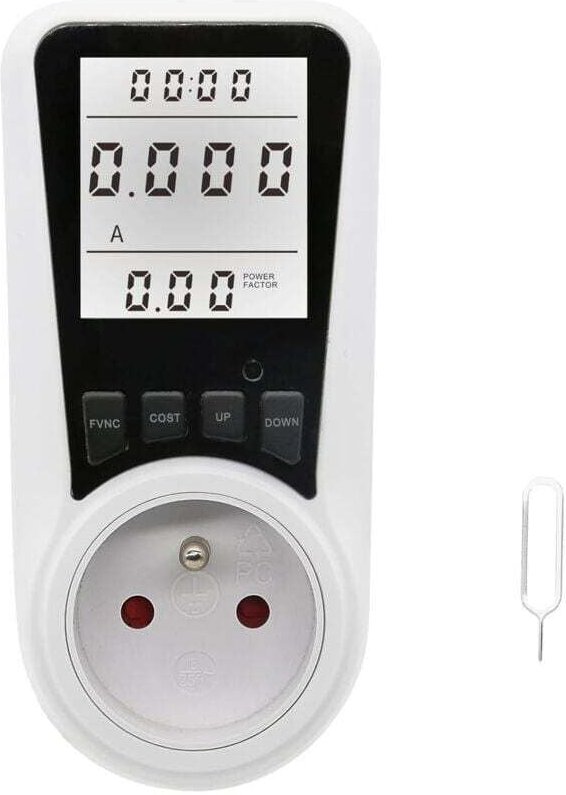 YMYNY Wattmeter Energiezähler Steckdose, Digitale Energiezähler Steckdose, Verbrauch mit 7 Überwachungsmodi, Energiespar...