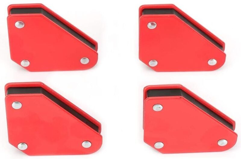 Aafgvc Schweiß-Magnethalter, dreieckiger Schweißpositionierer, magnetisch, fester Winkel, Werkzeug, 4 Stück, 2,3 kg, Eck...