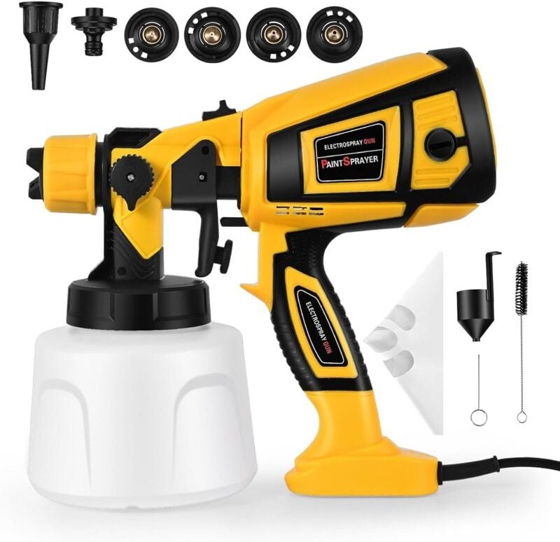 Farbsprühsystem, 1400 ml großer Behälter, Farbsprühpistole für Zäune und Decken