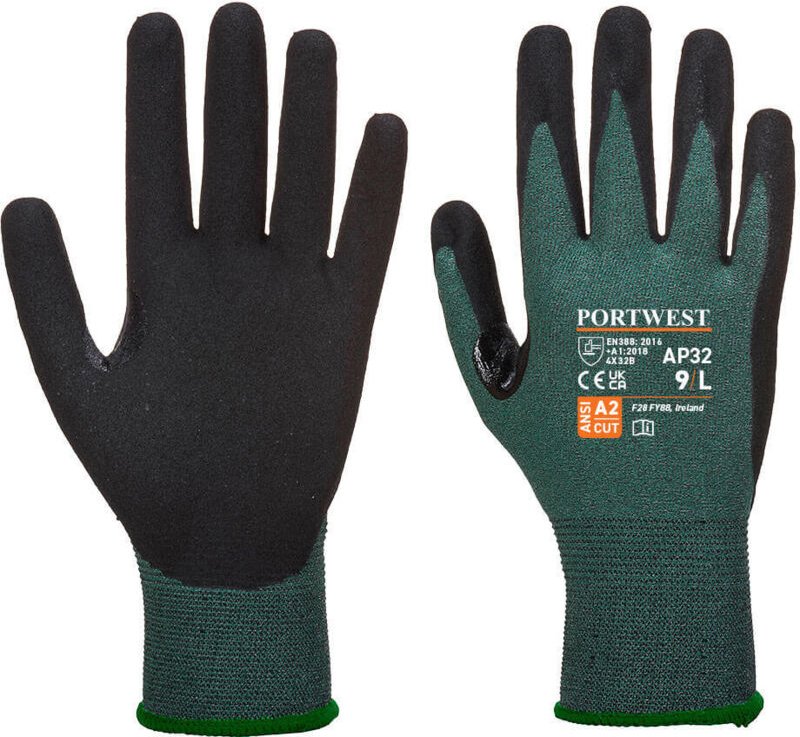 Dexti Cut Pro schwarze/graue Handschuhe L – Größe 9