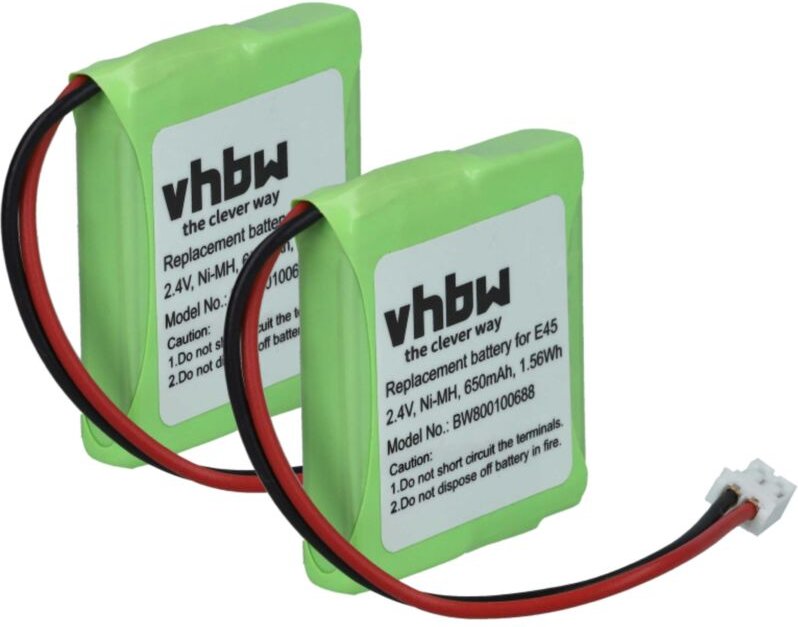 Vhbw - 2x Akku Ersatz für Siemens V30145-K1310-X382, S30852-D1751-X1 für schnurlos Festnetz Telefon (650 mAh, 2,4 v, NiM...