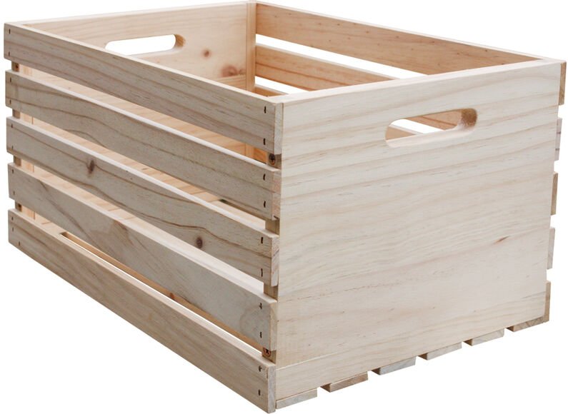 HABAU Holzkiste für Obst und Gemüse aus unbehandeltem Holz, 46 x 31 x 25 cm