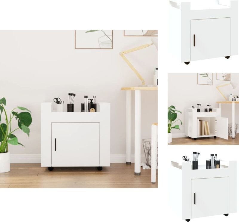 Kücheninseln & Küchenwagen - Living Bürowagen Weiß 60x45x60 cm Holzwerkstoff - Weiß