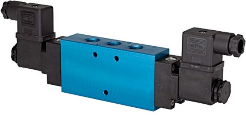 Riegler 5/2-Wegeventil beids. elektromagnetisch, bistabil G1/4 230V,50Hz