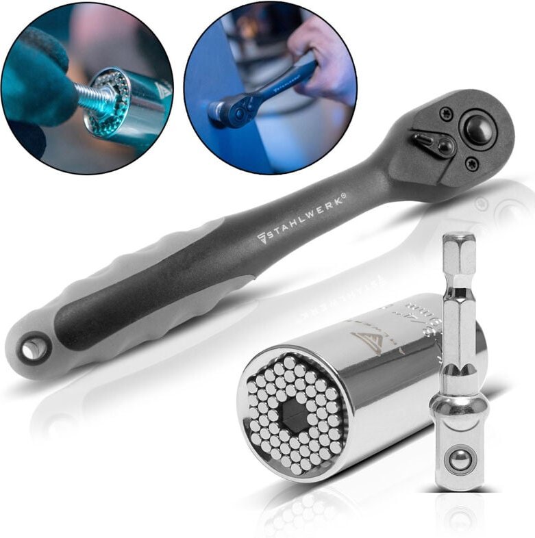 STAHLWERK Profi-Umschaltknarre aus Chrom-Vanadium 3/8 Zoll