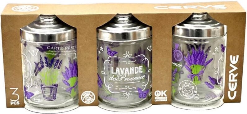 Trade Shop - 3er-Set Küchenbehälter aus Glas für Blumendekoration, 800 ml -