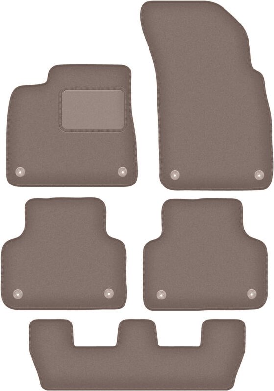 Beige Veloursmatten für: Audi Q7 II 7-Sitzer (2017-)