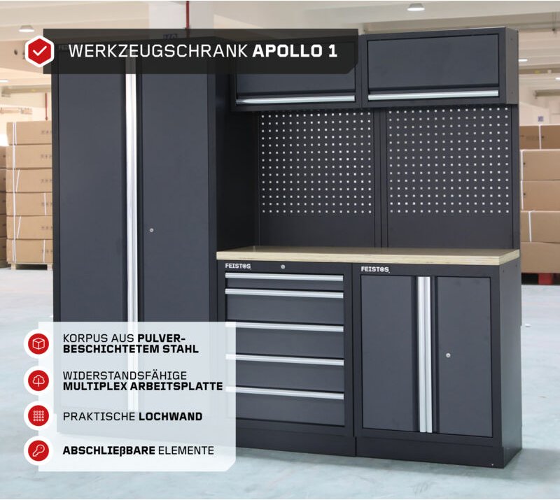 Werkstatteinrichtung Apollo 1 Metall Werkstattschrank - Feistos