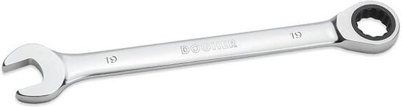 Ring-Maulschlüssel mit flacher Ratsche ohne Rücklauf, 19 mm Dogher 4557-19