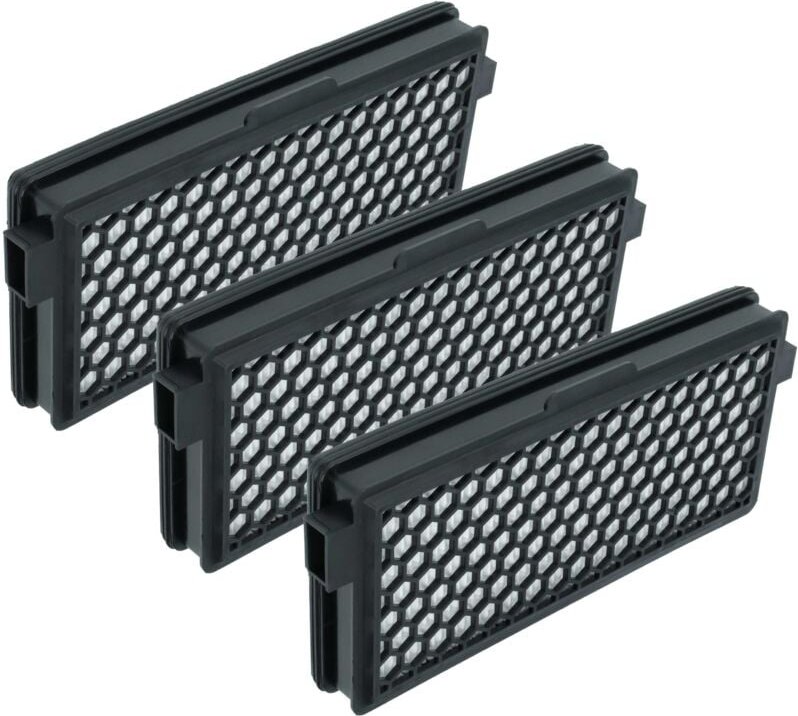 Thumbnail - 3x Staubsaugerfilter kompatibel mit Miele Compact C1 Staubsauger - HEPA-Aktivkohlefilter Schwarz Weiß - Vhbw