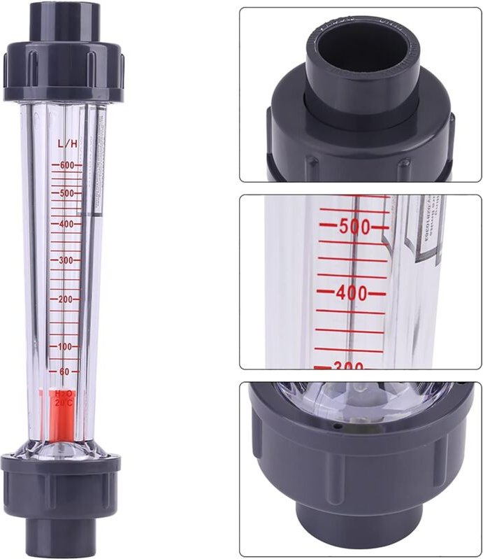 60-600L / h Kunststoffrohr Flüssigkeitswasser Rotameter LZS-15 Durchflussmesser - Ej.life