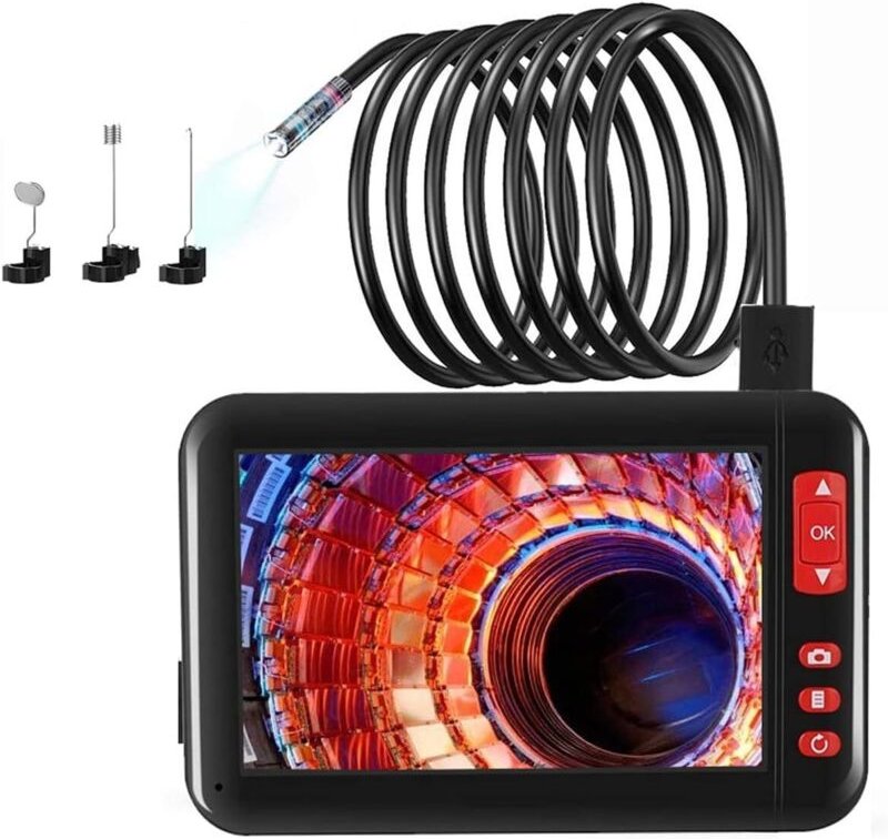 8-mm-Endoskop-Inspektionskamera, Autowerkzeuge mit 8 LED-Leuchten, Industriekamera, wasserdicht, Endoskop-Inspektionskam...