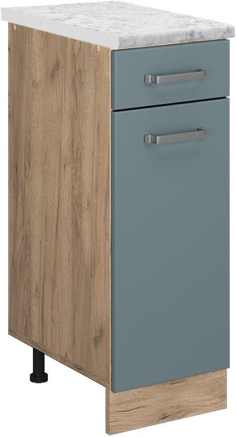 Vicco - Küchenschrank R-Line, Blau-Grau, 30 cm ap Marmor