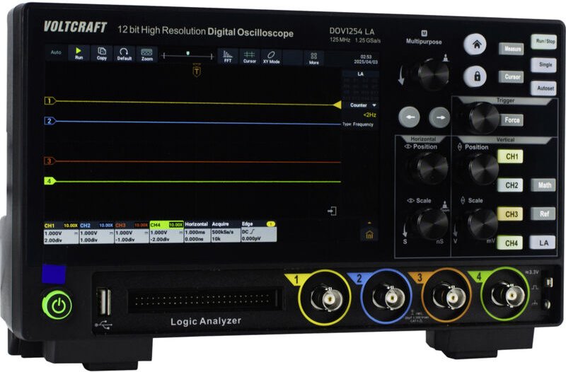 DOV1254 la Digital-Oszilloskop 125 MHz 4-Kanal 1.25 GSa/s 100 Mpts 12 Bit Digital-Speiche - Voltcraft