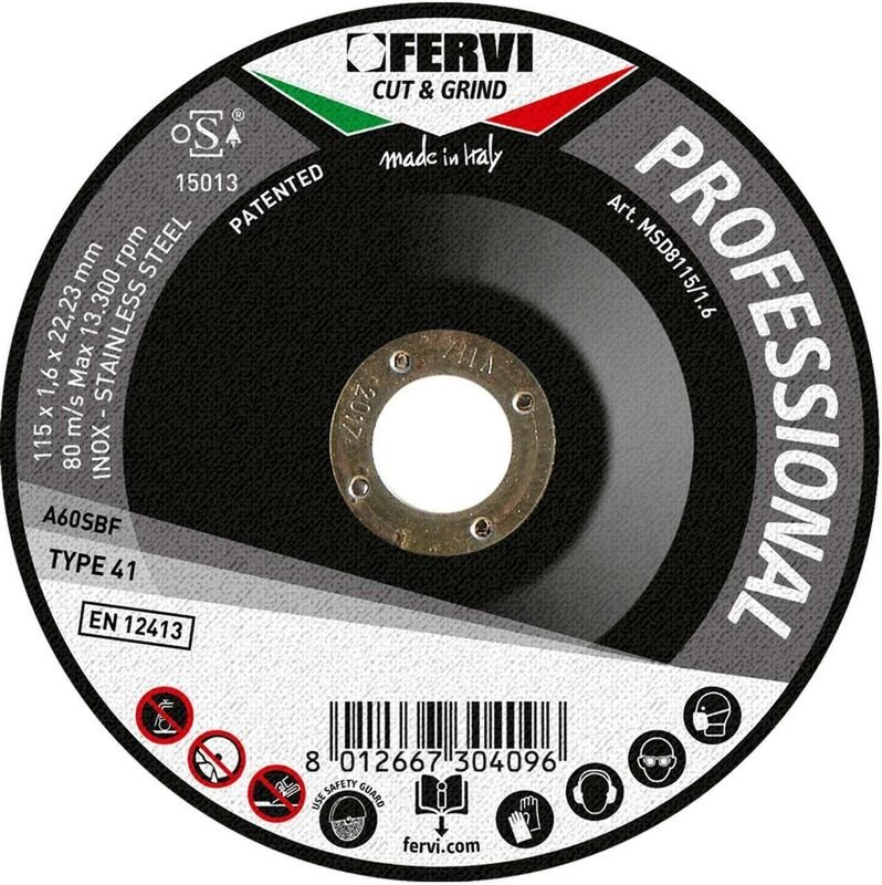Fervi - professionelle schruppscheiben für metall Ø230 x 7 x 22 mm aq MSD8230/7.0
